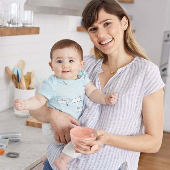 Set 2 boluri ergonomice Skip Hop - Soft gri si coral