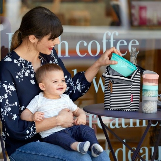 Set de calatorie pentru hranire Skip Hop - Soft turcoaz