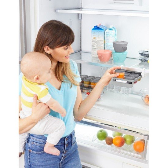 Set tava glisanta si recipiente pentru depozitare usoara Skip Hop - Gri