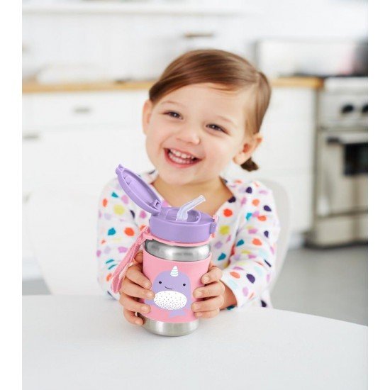 Sticla din otel inoxidabil cu pai Skip Hop Balena