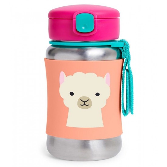 Sticla din otel inoxidabil cu pai Zoo Lama Skip Hop