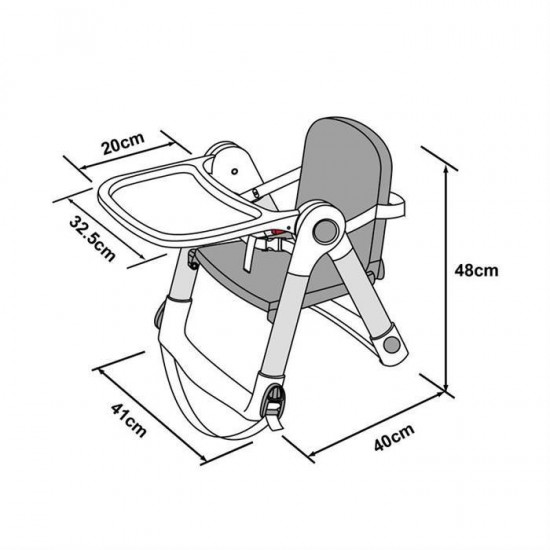 Booster pentru masa pliabil Flippa Dining Booster Red