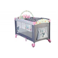 Patut Pliant cu 2 nivele Sleepwell Pink Babygo