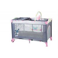 Patut Pliant cu 2 nivele Sleepwell Pink Babygo