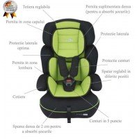 Scaun Auto Freemove Green Babygo - grupa 9-36 kg