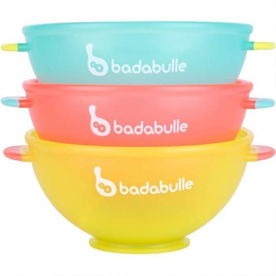 Set 3 boluri colorate pt mancare Badabulle