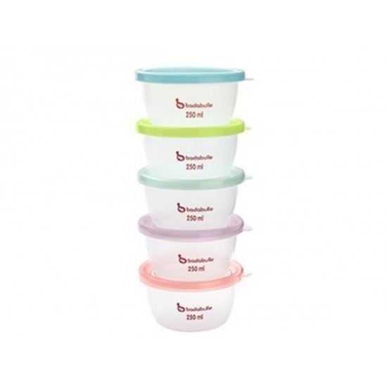 Set 5 boluri pentru pastrarea alimentelor Badabulle