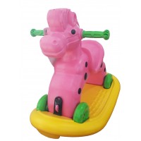 Calut balansoar cu roti Speedy Yellow/Pink