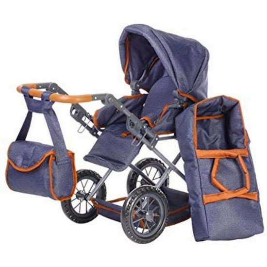 Carucior 2 in 1 pentru papusi Ruby Dark Blue