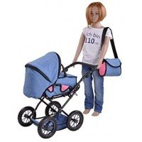 Carucior 2 in 1 pentru papusi Ruby Jeans Blue