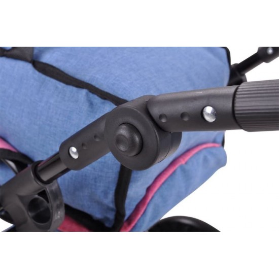 Carucior 2 in 1 pentru papusi Ruby Jeans Blue