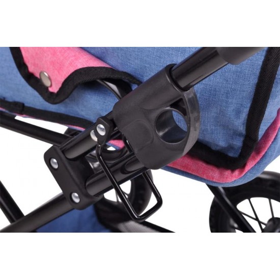 Carucior 2 in 1 pentru papusi Ruby Jeans Blue