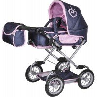 Carucior 2 in 1 pentru papusi Salsa Denim Crown