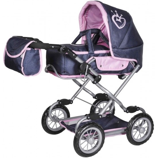 Carucior 2 in 1 pentru papusi Salsa Denim Crown
