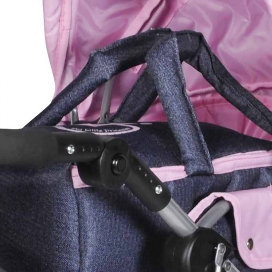 Carucior 2 in 1 pentru papusi Salsa Denim Crown