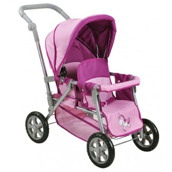 Carucior pentru doua papusi Big Twin The Unicorn