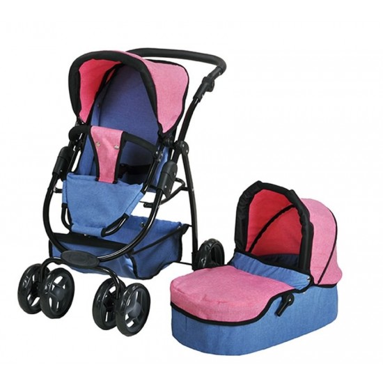 Carucior pentru papusi 3 in 1 Coco Jeans Blue
