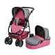 Carucior pentru papusi 3 in 1 Coco Jeans Pink