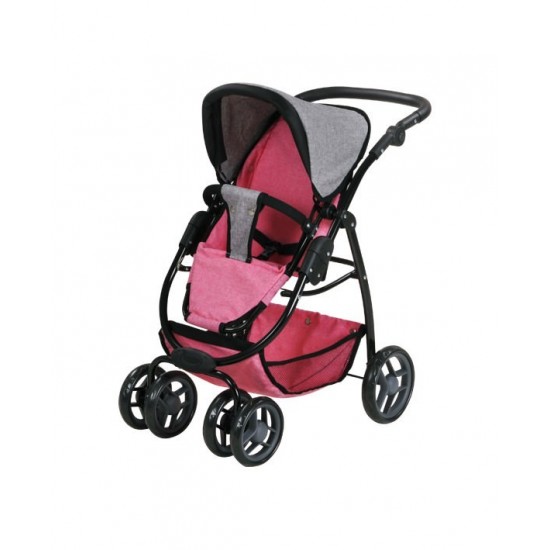 Carucior pentru papusi 3 in 1 Coco Jeans Pink
