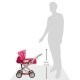 Carucior pentru papusi cu gentuta Kyra Pink With Butterfly
