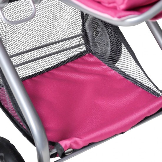 Carucior pentru papusi cu gentuta Kyra Pink With Butterfly