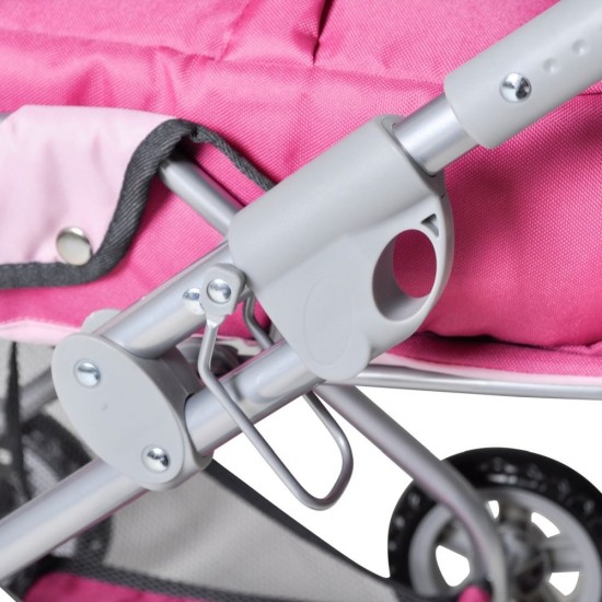Carucior pentru papusi cu gentuta Kyra Pink With Butterfly