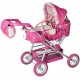 Carucior pentru papusi cu maner reversibil Twingo-S Pink With Stripe