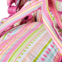 Carucior pentru papusi cu maner reversibil Twingo-S Pink With Stripe