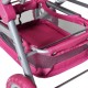 Carucior pentru papusi cu maner reversibil Twingo-S Pink With Stripe