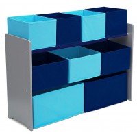 Organizator jucarii cu cadru din lemn Deluxe Grey Blue