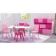 Organizator jucarii cu cadru din lemn Deluxe White Pink