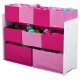 Organizator jucarii cu cadru din lemn Deluxe White Pink