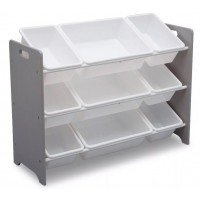 Organizator jucarii cu cadru din lemn Grey White Signature 