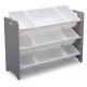 Organizator jucarii cu cadru din lemn Grey White Signature 
