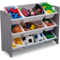 Organizator jucarii cu cadru din lemn Grey White Signature 