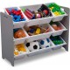 Organizator jucarii cu cadru din lemn Grey White Signature 