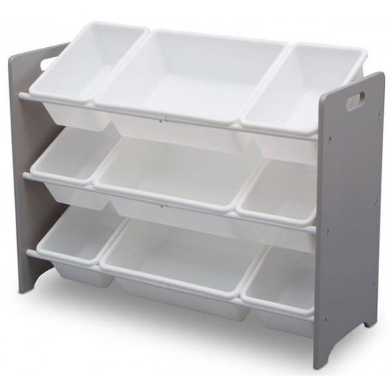 Organizator jucarii cu cadru din lemn Grey White Signature 