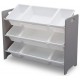 Organizator jucarii cu cadru din lemn Grey White Signature 