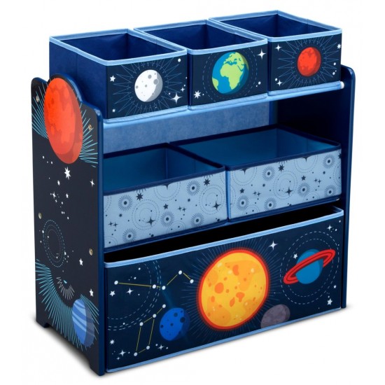 Organizator jucarii cu cadru din lemn Space Adventures