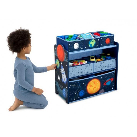 Organizator jucarii cu cadru din lemn Space Adventures