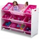 Organizator jucarii cu cadru din lemn White Pink Signature 