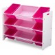 Organizator jucarii cu cadru din lemn White Pink Signature 