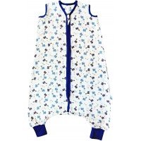 Sac de dormit cu picioruse Bamboo Blue Dinosaurs 2-3 ani 0.5 Tog