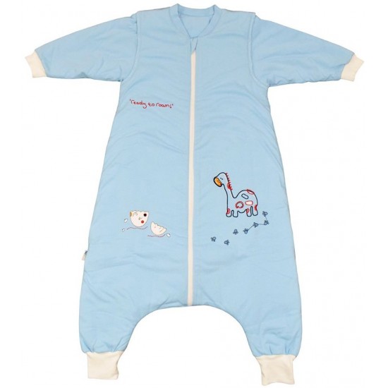 Sac de dormit cu picioruse si maneca lunga detasabila Blue Dino 2-3 ani 2.5 Tog