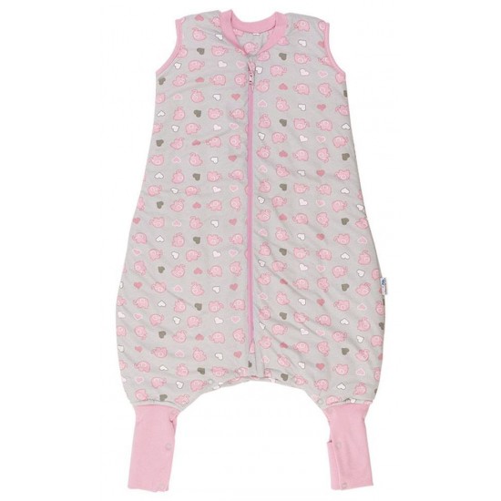 Sac de dormit cu picioruse si talpa antiderapanta Pink Elephant 2-3 ani 2.5 Tog