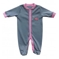 Set 2 bucati salopeta cu maneca lunga Pink Elephant 12-18 luni