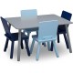 Set masuta si 4 scaunele Grey/Blue