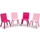 Set masuta si 4 scaunele White/Pink