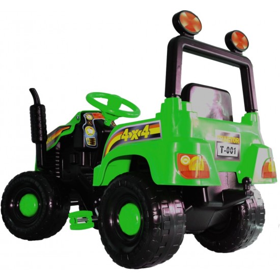 Tractor cu pedale si remorca Mega Farm Green