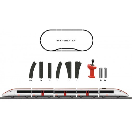 Tren de calatori cu sine si telecomanda Swiss Express